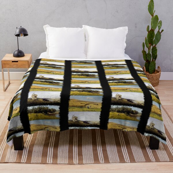 Item preview, Ukrainian Painting Landscape Fields Mill Farm designed and sold by ByOStass.