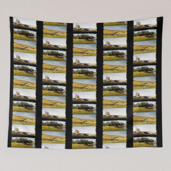 Item preview, Ukrainian Painting Landscape Fields Mill Farm   designed and sold by ByOStass.