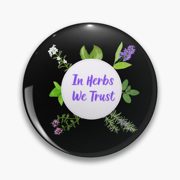 Item preview, In Herbs We Trust - diseño para herbolarios designed and sold by Mobius Spot Collective.