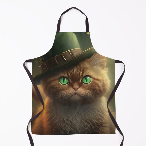 Item preview, Orange st patricks day cat wearing green hat designed and sold by NxtGenArt.