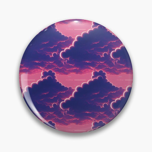 Artikelvorschau, Retrowave Cloudy Sky in Purple and Pink - Online Cyberpunk Vector Landscape entworfen und verkauft von Fine Prints.