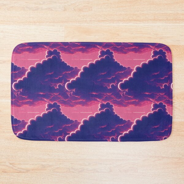 Item preview, Retrowave Cloudy Sky in Purple and Pink - Online Cyberpunk Vector Landscape designed and sold by Fine Prints.