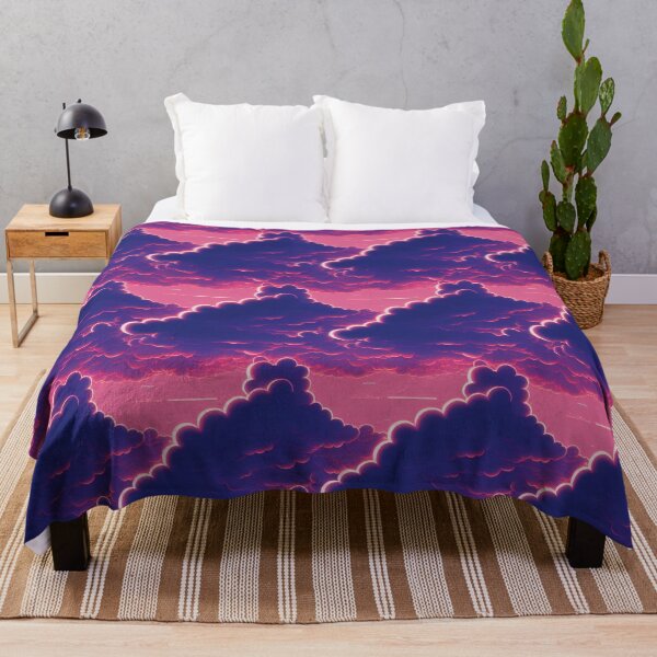 Item preview, Retrowave Cloudy Sky in Purple and Pink - Online Cyberpunk Vector Landscape designed and sold by Fine Prints.