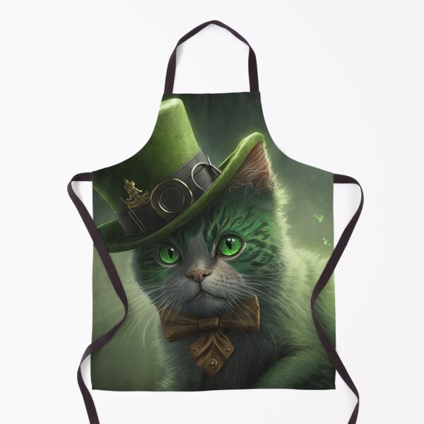 Item preview, Shamrock kitty cat with green hat and bowtie designed and sold by NxtGenArt.