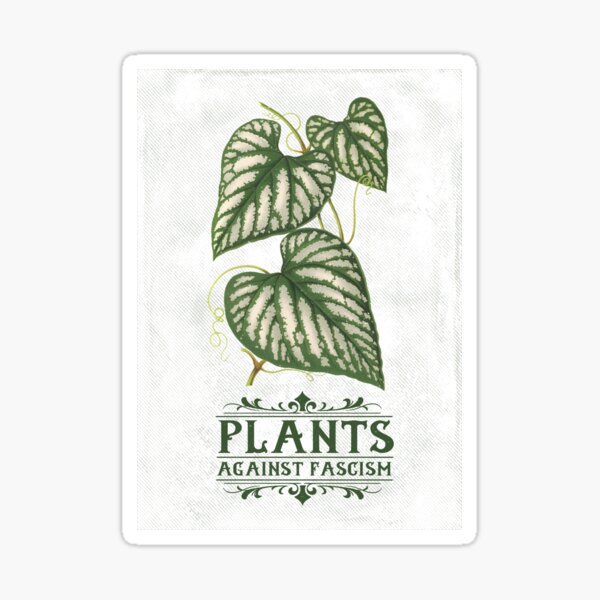 Item preview, Antifascist Plants | Colorful Artwork | Dark Green Lettering designed and sold by VintagePlantJoy.