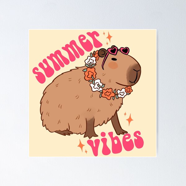 Capybara cute pattern - cartoon capybara illustration pack Poster for Sale  by Yarafantasyart