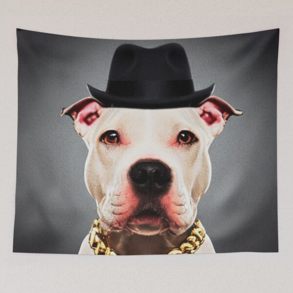 Item preview, Gangster pitbull dog - The Godpupfather - The Pitbull Boss designed and sold by WBP Mart.
