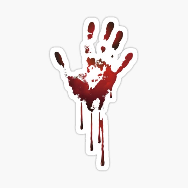 Red Handprint Car Hood Stickers Halloween Spooky Blood Bleeding Decoration  Set