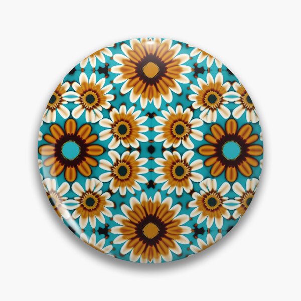 Item preview, Bohemian Daisy Chain | Aqua with Gold and Brown Daisies designed and sold by TheJadeCat.