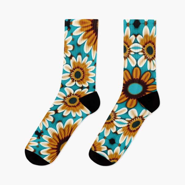Item preview, Bohemian Daisy Chain | Aqua with Gold and Brown Daisies designed and sold by TheJadeCat.