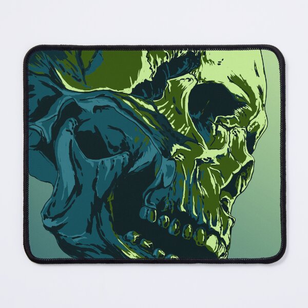 Item preview, Human skull in green and blue colors. designed and sold by RockSteadyReady.