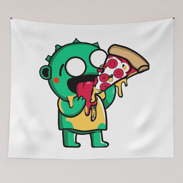 Item preview, Little Alien Eating Pizza designed and sold by BillieWonka.