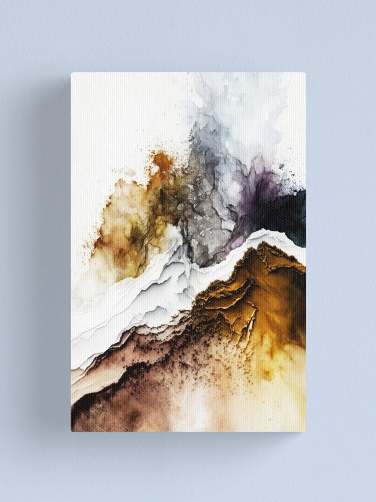 Earthy Symphony: Abstract acrylic ink painting Canvas Print for