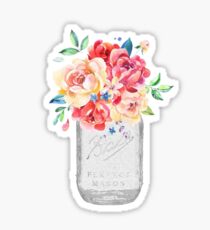 Floral Mason Jar Sticker
