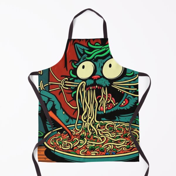 Item preview, Spaghetti eating cat vibrant colorful designed and sold by NxtGenArt.