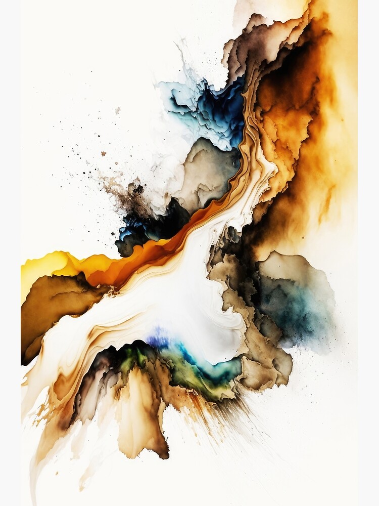 Earthen Bloom - Abstract acrylic ink painting Canvas Print for