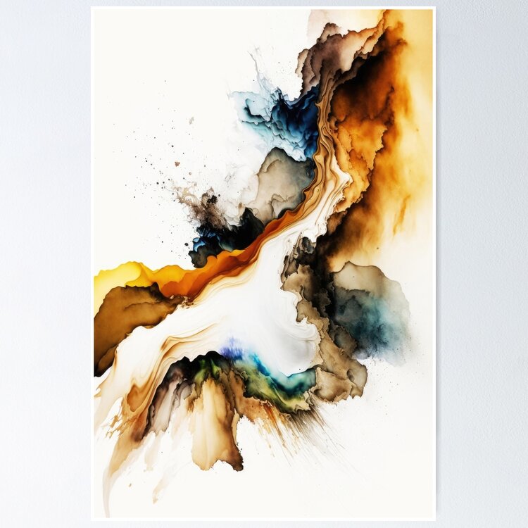 Earthy Symphony: Abstract acrylic ink painting Canvas Print for Sale by  maninthebox1