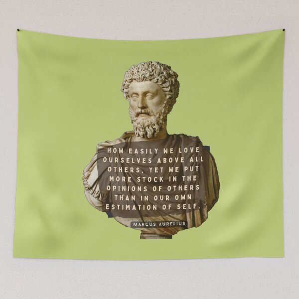 Item preview,  Marcus Aurelius portrait and quote: How easily we love ourselves above all others designed and sold by artbleed.