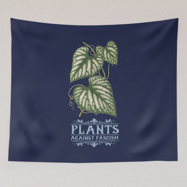 Item preview, Antifascist Plants | Colorful Artwork | Light Blue Lettering designed and sold by VintagePlantJoy.