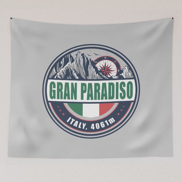 Item preview, Gran Paradiso Italy Flag Mountain Hiking Design designed and sold by CynthiaGraphics.