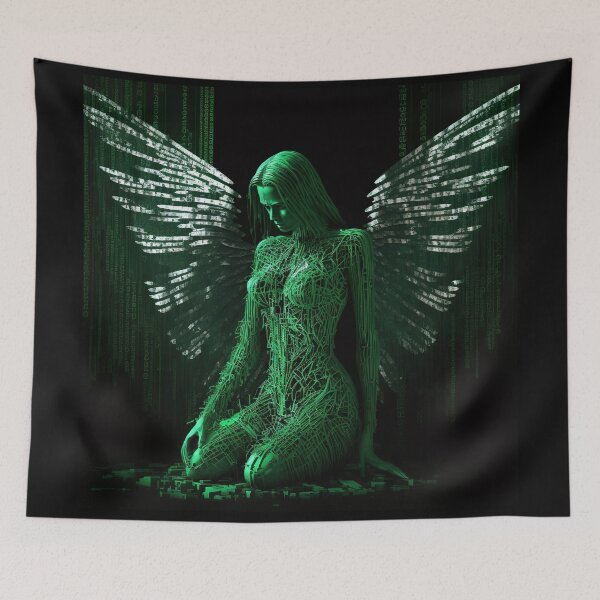 Item preview, Fallen Angel Trapped In The Simulation  - Original Artwork designed and sold by CloudofKnowing.