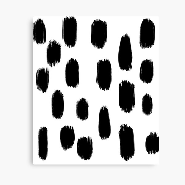 Preppy Brush Stroke Dotty Pattern Black and White | Art Board Print