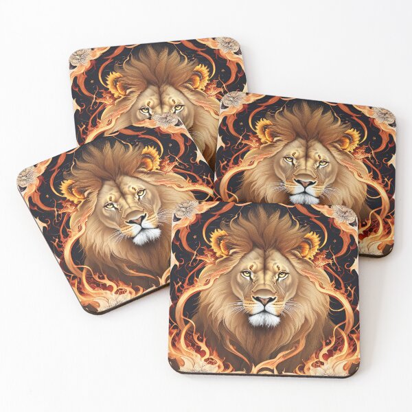 Item preview, Lion surrounded by flames art designed and sold by ChaosEdits.