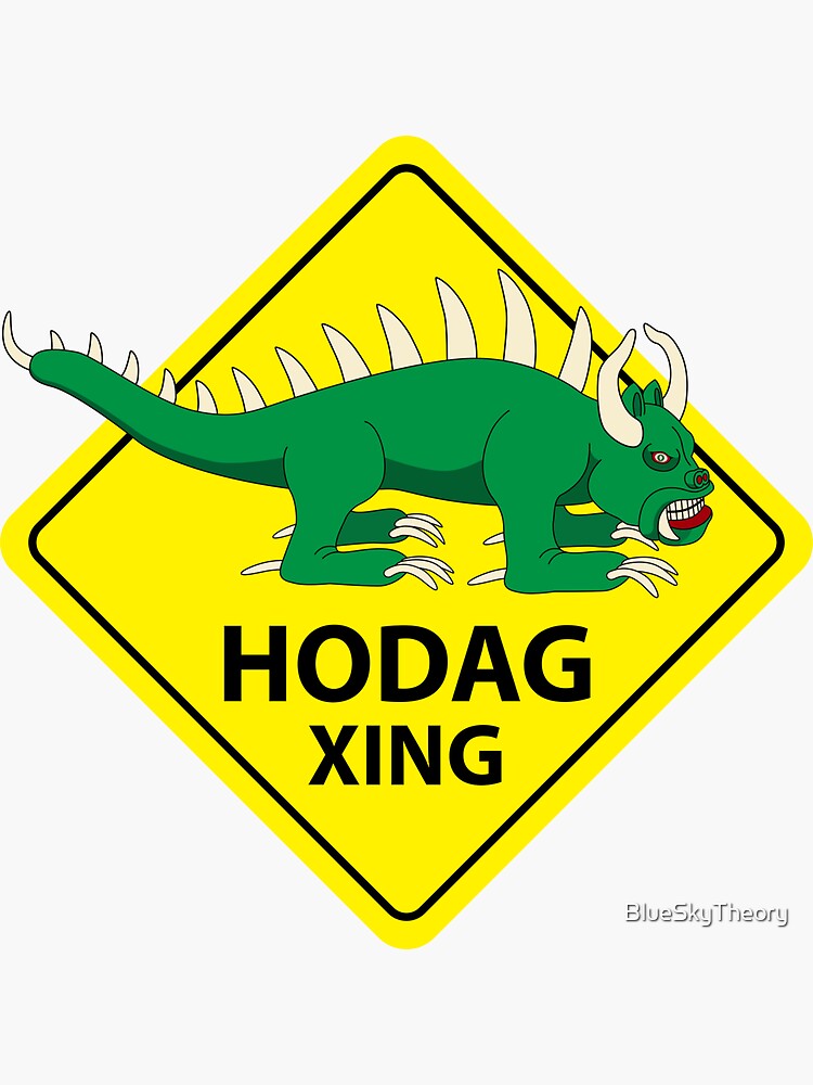 Hodag Crossing Yellow Safety Sign Sticker For Sale By Blueskytheory