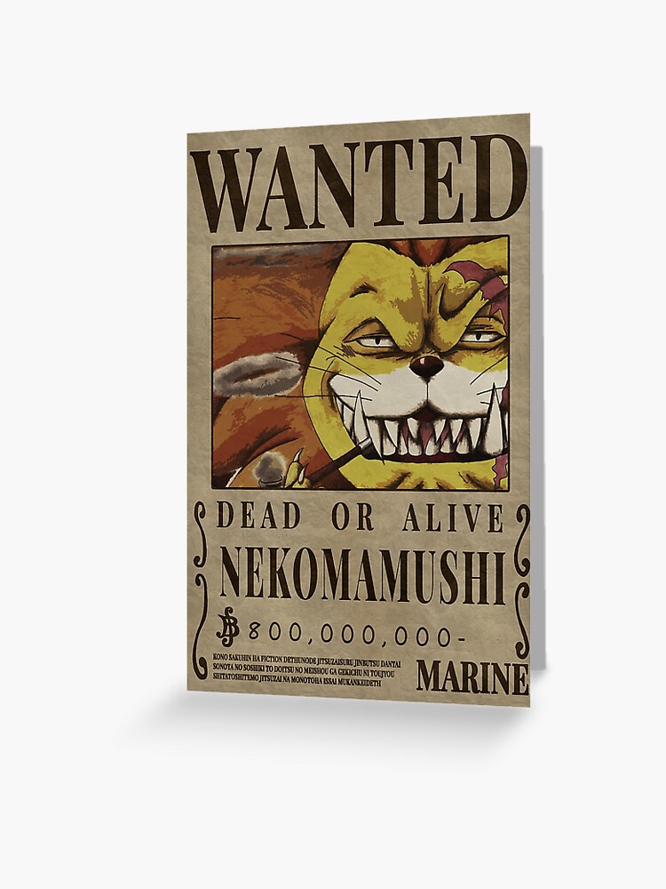 One Piece Nekomamushi Bounty Mink King of Zou Wanted