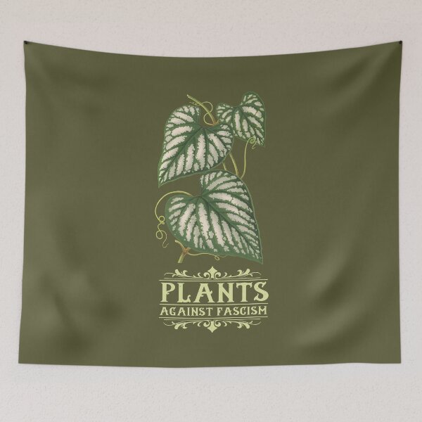 Item preview, Antifascist Plants | Colorful Artwork | Pale Lime Yellow Lettering designed and sold by VintagePlantJoy.