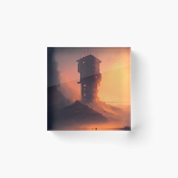 Item preview, Epic Tower Standing In A Hazy Landscape  designed and sold by ByDigitalDream.