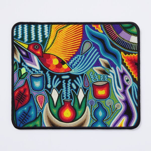 Item preview, Shaman and humming bird - Huichol painting Mexican Wixarika designed and sold by aramara-huichol.