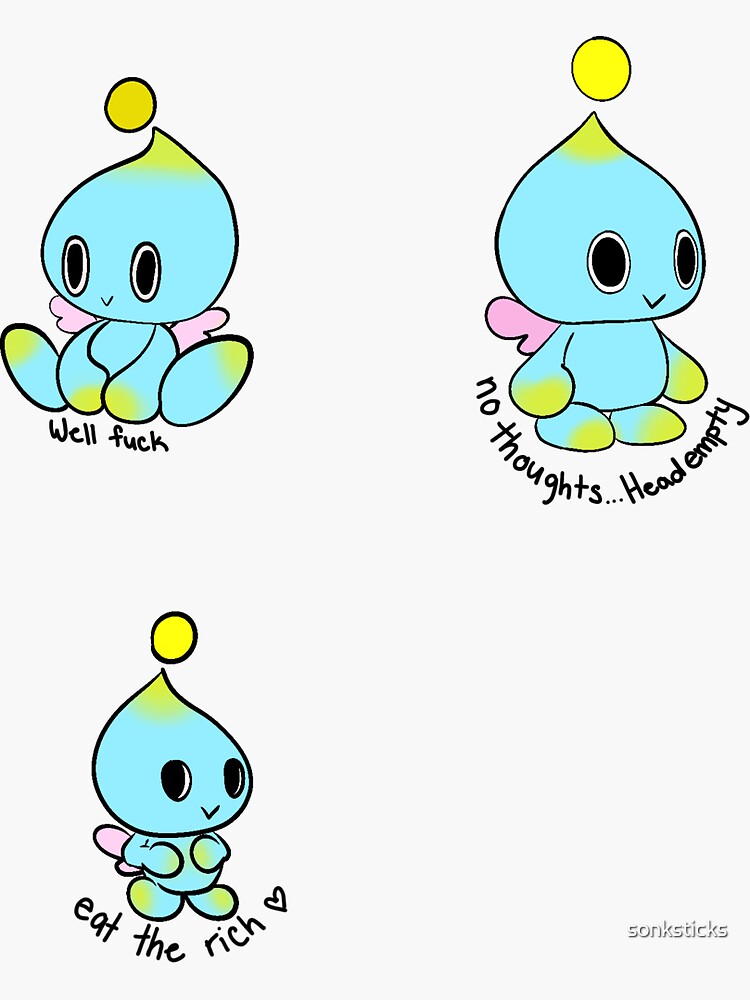 Sonic: Chao Vinyl Sticker Set Chao Hero Chao Dark Chao 