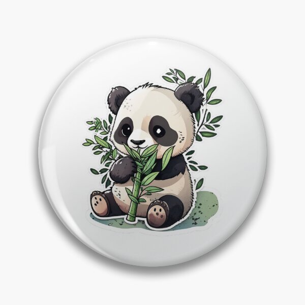 Item preview, cute face panda eating bamboo sticker designed and sold by Mosart-98.