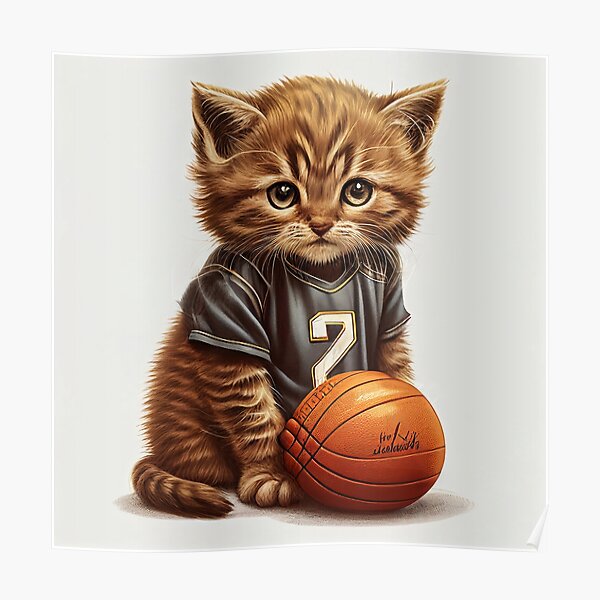 Cute GOALIE Kitten Cat Playing Hockey Poster | Zazzle