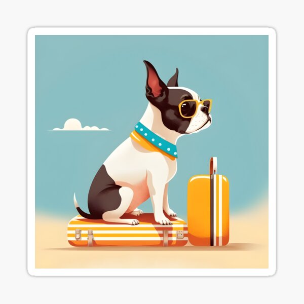 Item preview, Boston terrier on Summer vacation designed and sold by salarkoshop.