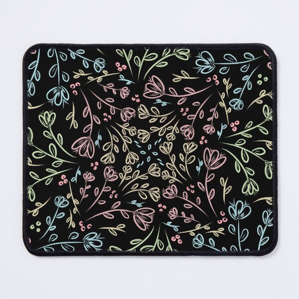 Item preview, Spring Delicate Floral Pattern - black background  designed and sold by AlinaSCorner.