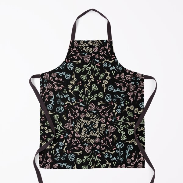 Item preview, Spring Delicate Floral Pattern - black background designed and sold by AlinaSCorner.