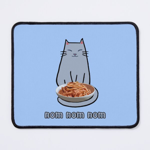 Artikelvorschau, Süße blaue Katze, die Spaghetti isst. Nom Nom Nom Lustiges Katzen-Shirt entworfen und verkauft von Siela.