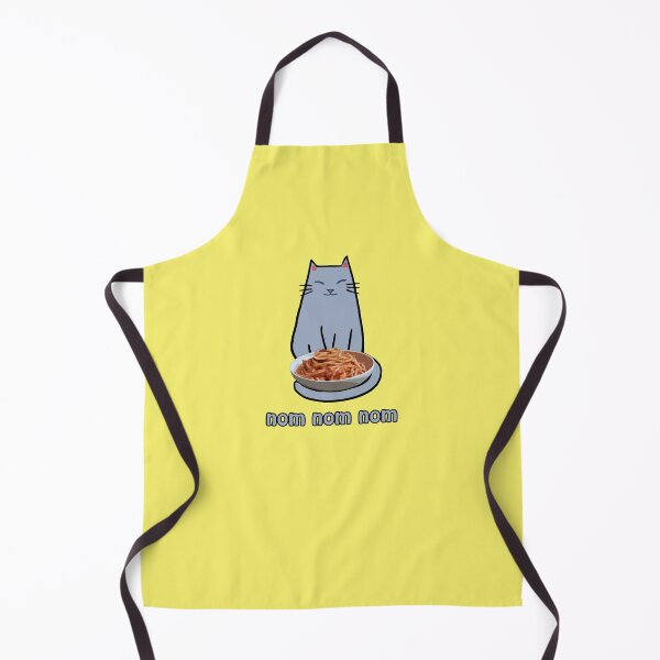 Aperçu de l'œuvre Chat bleu mignon mangeant des Spaghetti Nom Nom Nom chemise de chats drôles créée et vendue par Siela.