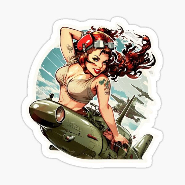 Item preview, Military Aviator Pinup Girl designed and sold by CombatCreatives.