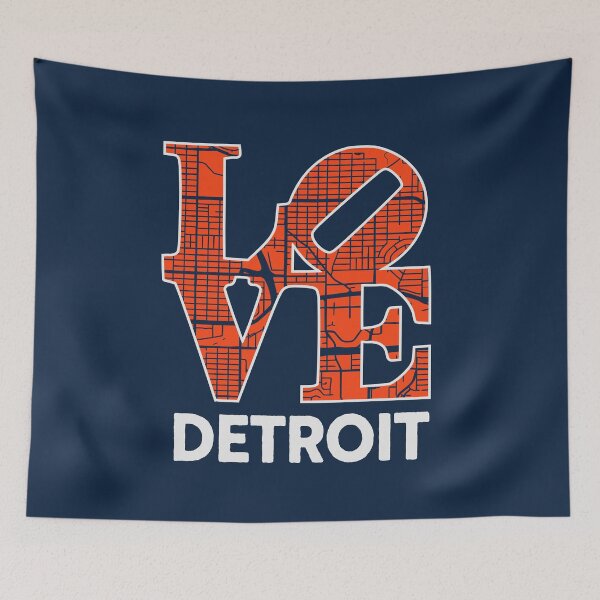 Item preview, Love Detroit City Map Detroit 313 designed and sold by pixeljamz.