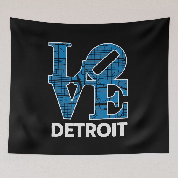 Item preview, Love Detroit City Map Detroit 313 designed and sold by pixeljamz.