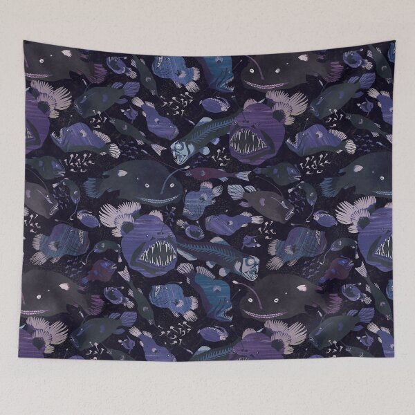 Item preview, Deep sea fish in cool colors designed and sold by Wondroustrange.