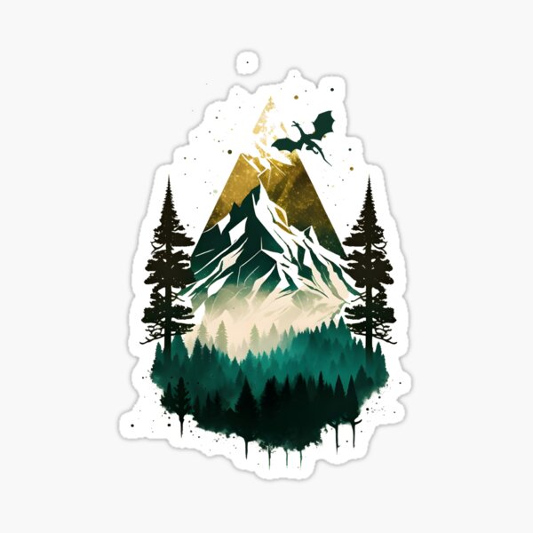 Item preview, The Lonely Mountain - Geometric - Dragon II - Fantasy designed and sold by Fenay Designs.