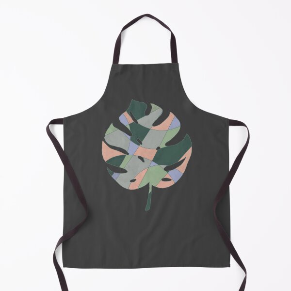 Item preview, Monstera leaf with colored areas in sage green, green, light blue, gray on anthracite designed and sold by Ninaeva.