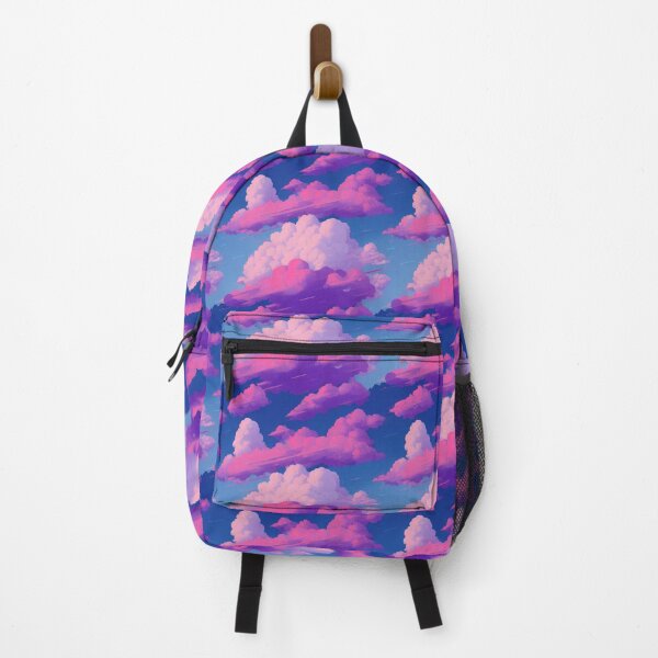 Item preview, Cloudy Sky in Pink and Blue - Online Cyberpunk Vector Landscape designed and sold by Fine Prints.