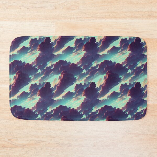 Item preview, Stormy Cloudy Sky in Purple and Turquoise - Online Cyberpunk Vector Landscape designed and sold by Fine Prints.