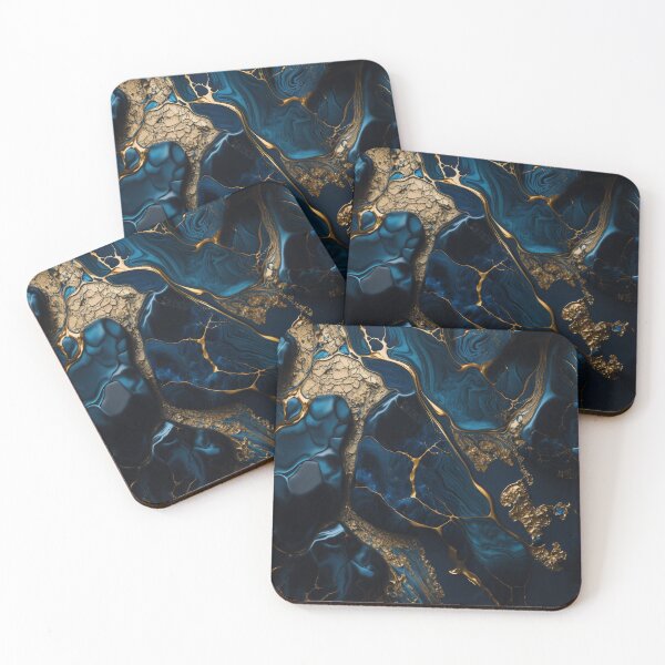 Item preview, Deep blue and gold marble texture, quartz designed and sold by SvarunPogani.