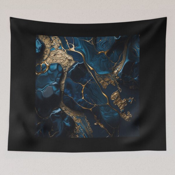 Item preview, Deep blue and gold marble texture, quartz designed and sold by SvarunPogani.